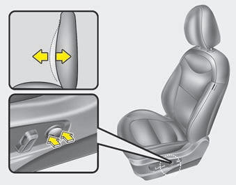 The lumbar support can be adjusted by pressing the button.