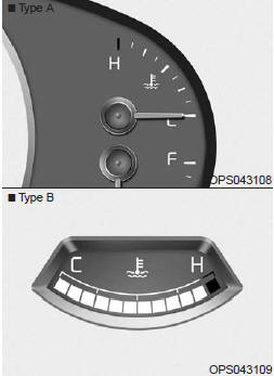 This gauge indicates the temperature of the engine coolant when the ignition