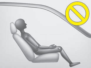 Never excessively recline the front passenger seatback.