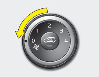 To turn off the blowers, turn the fan speed control knob to the "0" position.