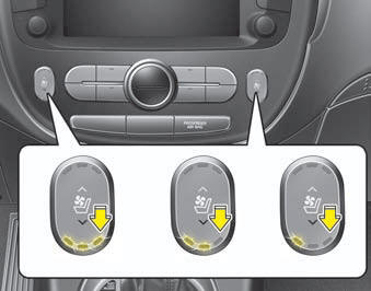 The temperature setting of the seat changes according to the switch position.