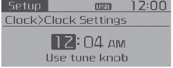 ❈ Adjust the number currently in focus to set the [hour] and press the tune knob
