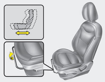 To move the seat forward or backward: