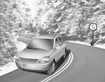 Avoid braking or gear changing in corners, especially when roads are wet. Ideally,